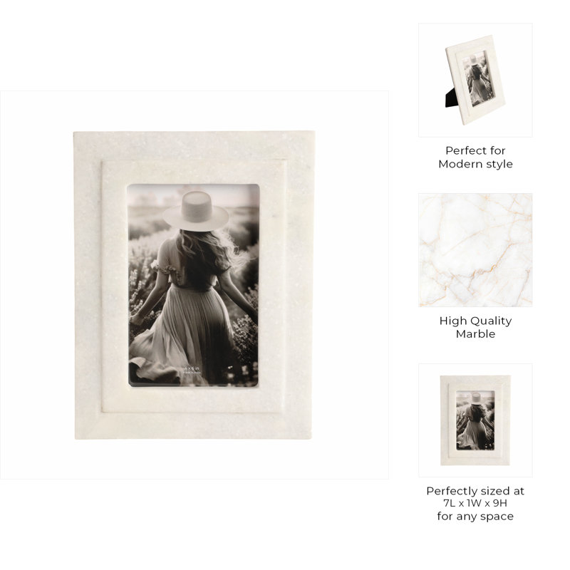 Genuine Marble Single Picture Frame, 7" W x 9" H