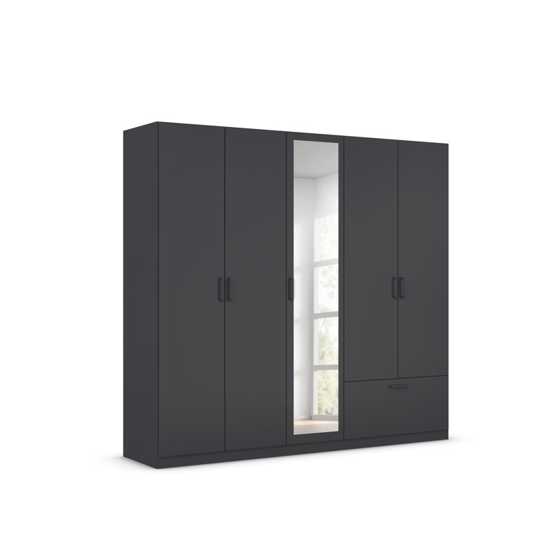 Bari Manufactured Wood Wardrobe, Metallic grey