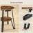 End Table With Charging Station, 2 USB ports, 2 Power Outlets, and 2-Tier Round Storage Shelves