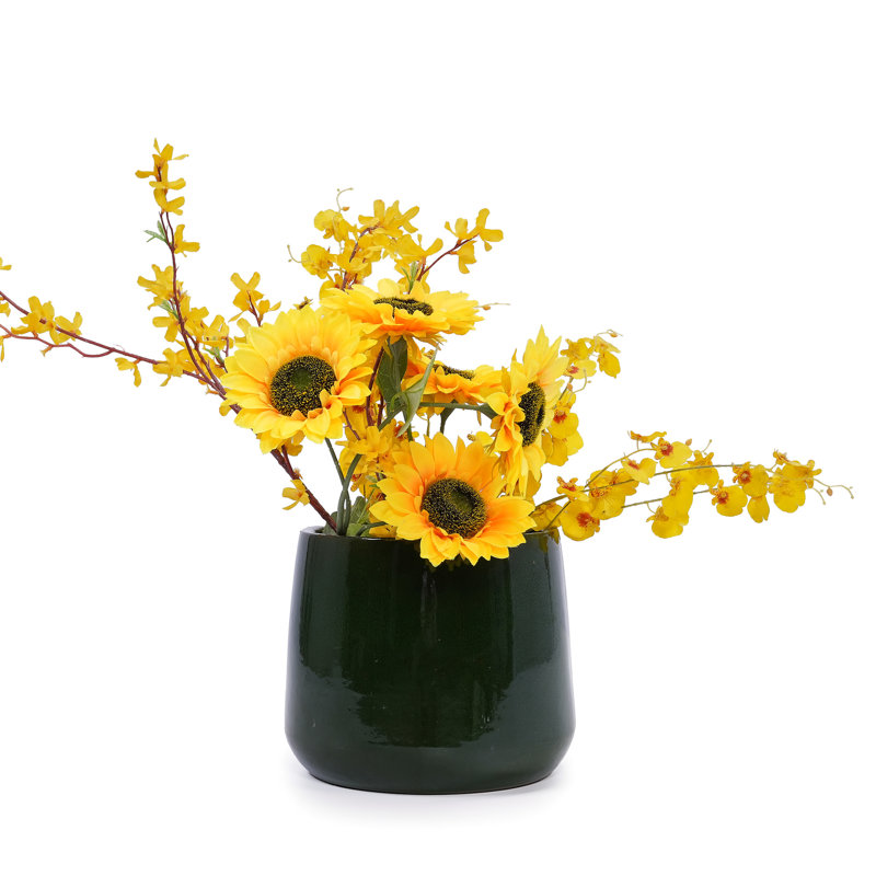 Antique Glossy Ceramic Planters   Of 4 , Heat - And Frost With Built In Drainage For Versatile Use, 14.06" L X W 12.15" H, 36.26 Lbs 4 Pieces Modern Flowerpot, All Weather Root Growth, Ideal