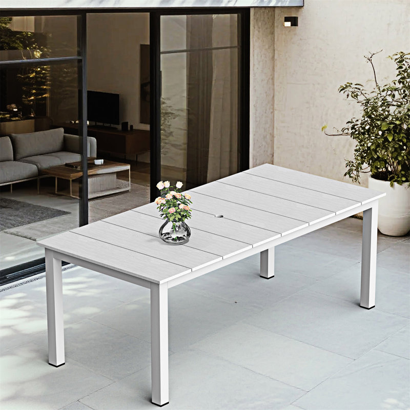 Table de salle à manger d'extérieur, Blanc