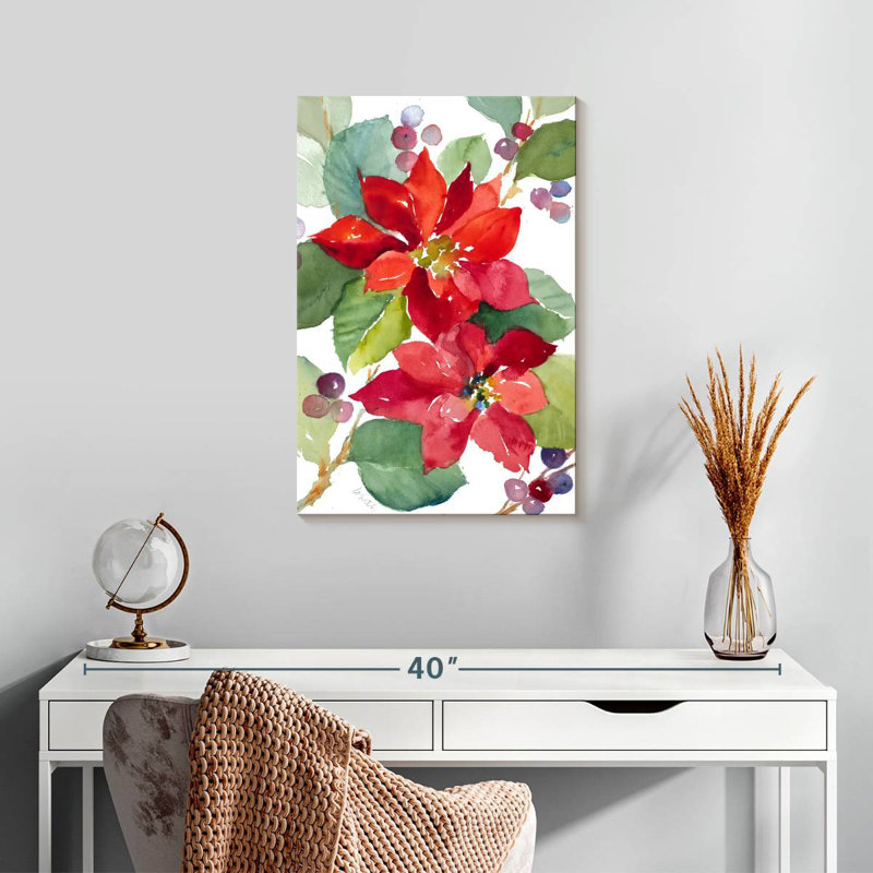 Berry Poinsettias, 24" H x 16" W