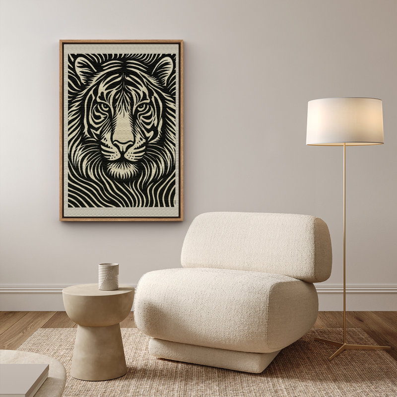 Art mural encadré abstrait rétro antique classique pour chambre à coucher, H 36 po x l 24 po, Naturel