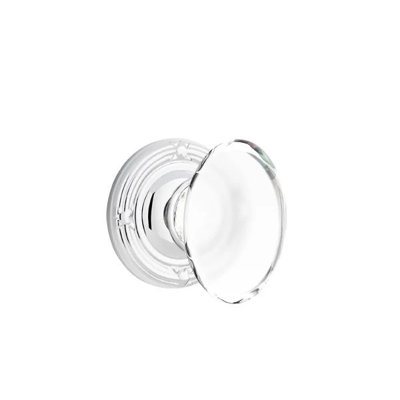 Ensemble de mortaise intérieure Emtek avec ruban et roseau et bouton de verre Hampton (LH)