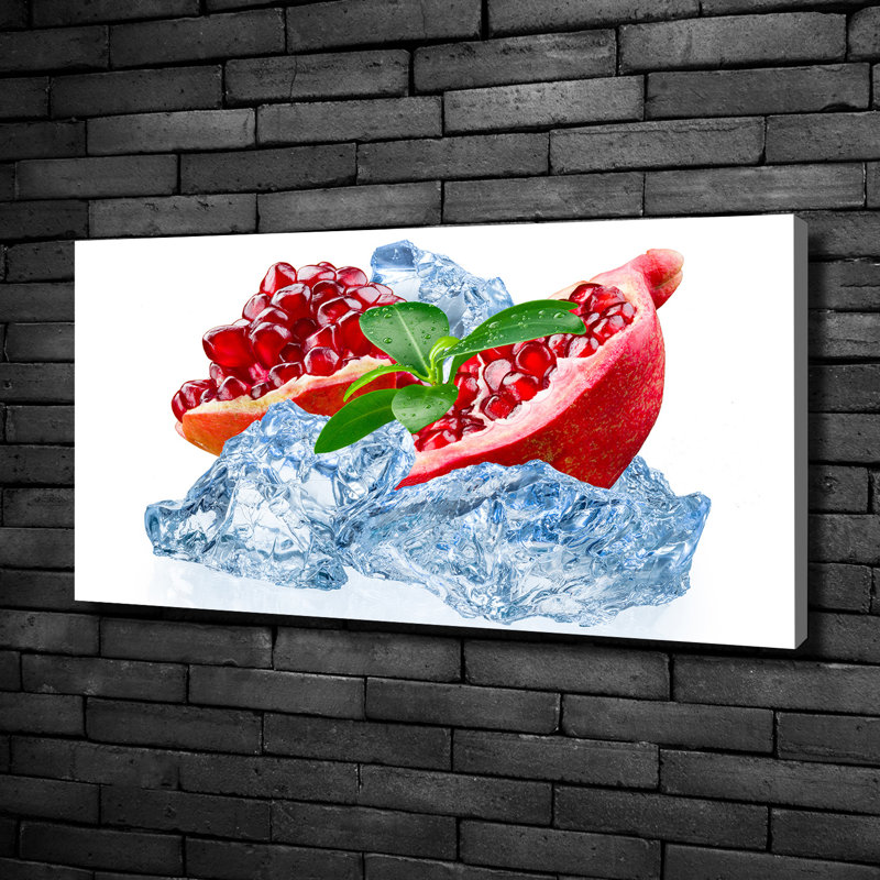 Pomegranate With Ice - Wrapped Canvas Print
