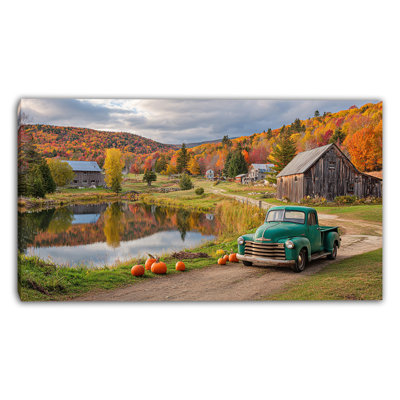 «Pumpkin Lane» près de l'étang, art mural sur toile tendue