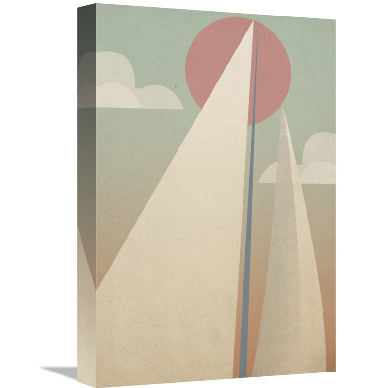 " Sails II " Graphic Art Print, 18" H x 12" W, Wrapped Canvas, No Mat
