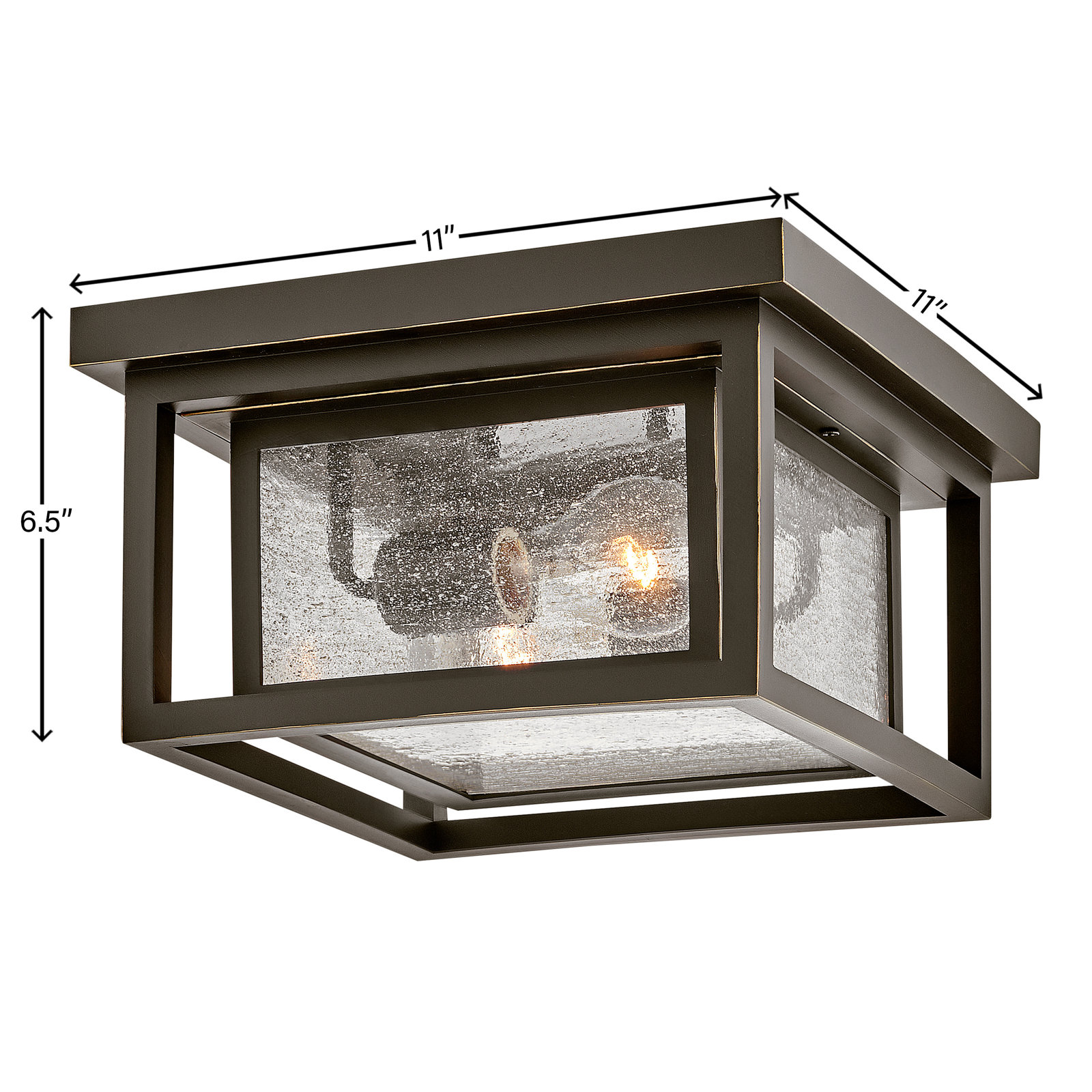 Kirton Square Outdoor Flush Mount, Bronze