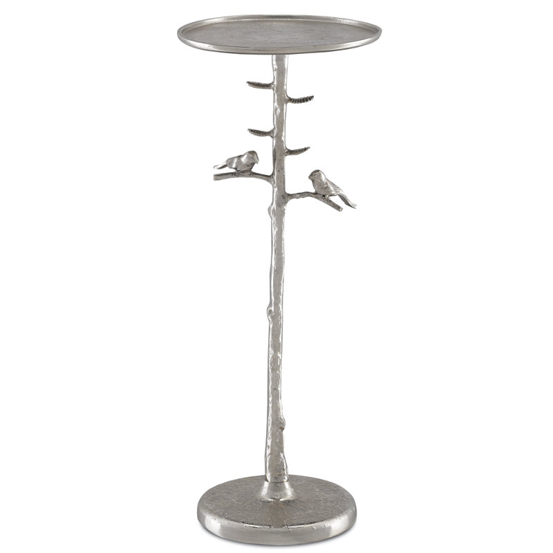 Piaf Tray Top End Table, Polished Nickel