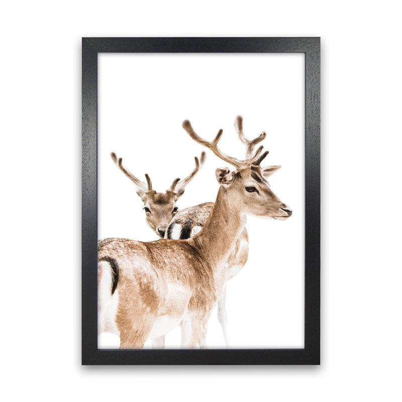 Deers II by Victoria Frost - Print, 63cm H x 46cm W x 3cm D, Black Framed
