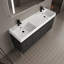 Meuble-lavabo autoportant 60 po avec double lavabo en résine, armoire de rangement avec portes à fermeture douce (ensemble KD)