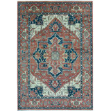 Hand-Knotted High-Quality Red and Blue Area Rug