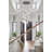 15-Light Black Chandelier With White Glass Pendants-355020299
