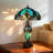 Retro Stained Glass Table Lamp With 3 E26 Warm