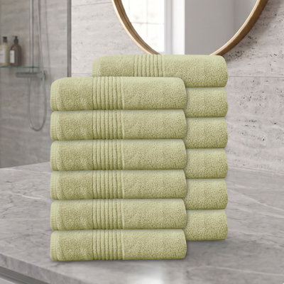 Ensemble de serviettes de bain 100% coton 100% coton zéro torsion Phoebe Home Weavers, 27 po x 54 po (12) (12 serviettes de bain), vert