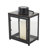  Metal Modern Indoor Outdoor Black Candle Lantern with Gold Accents