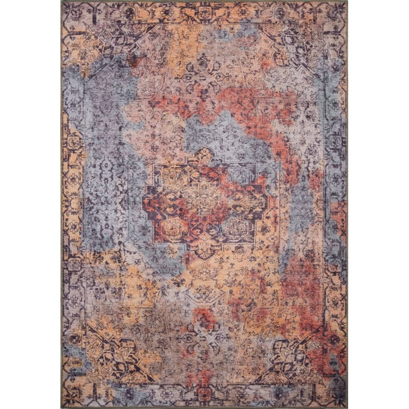 Tapis décoratif coloré à motif tissé rétro, Tapis de couloir 2 pi 6 po x 9 pi 11 po