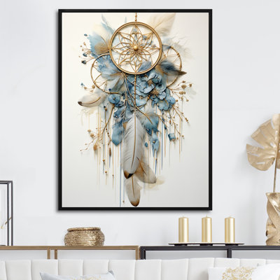 Thread of Dreams Blue Dreamcatcher II sur impression sur toile