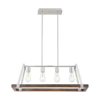 Luminaire suspendu linéaire à 4 lumières pour îlot de cuisine Bouck