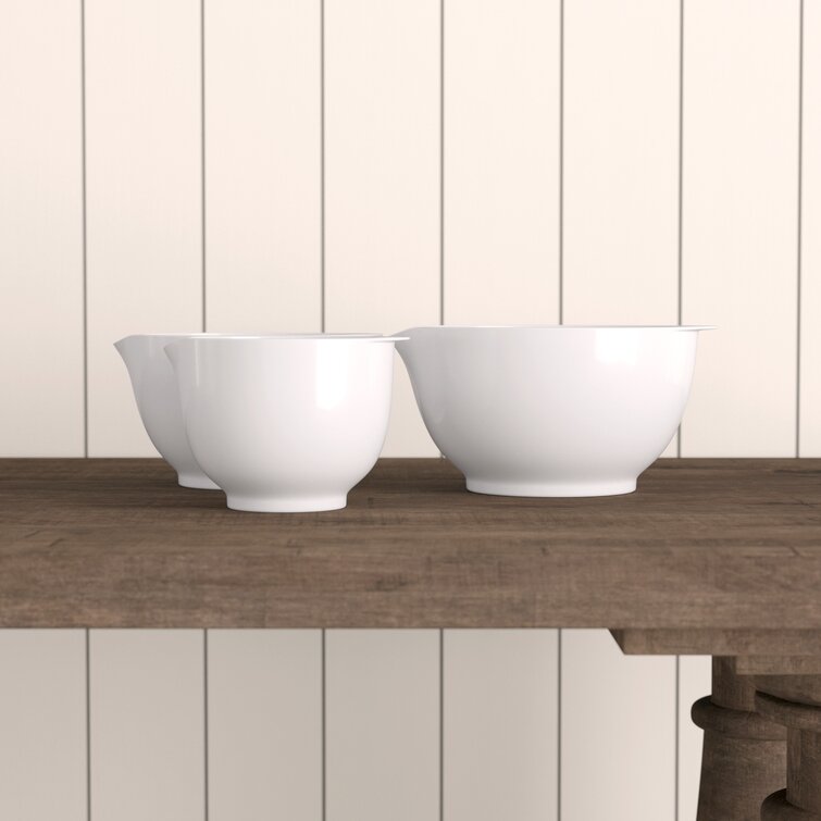Grey Melamine Pour Spout Bowls - Set of 3