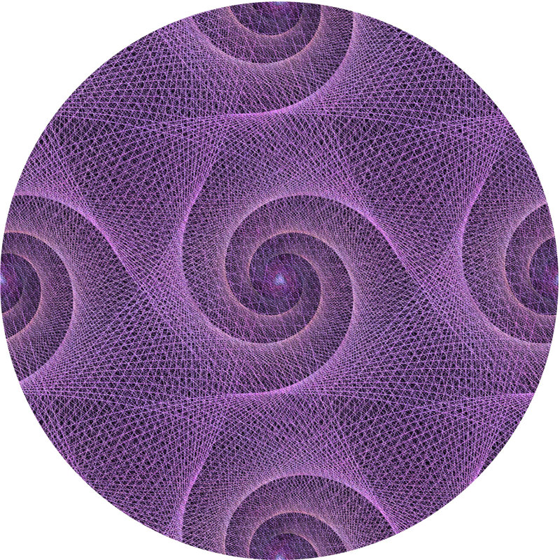 Tapis mauve tissé à la machine, Rond 3 pi