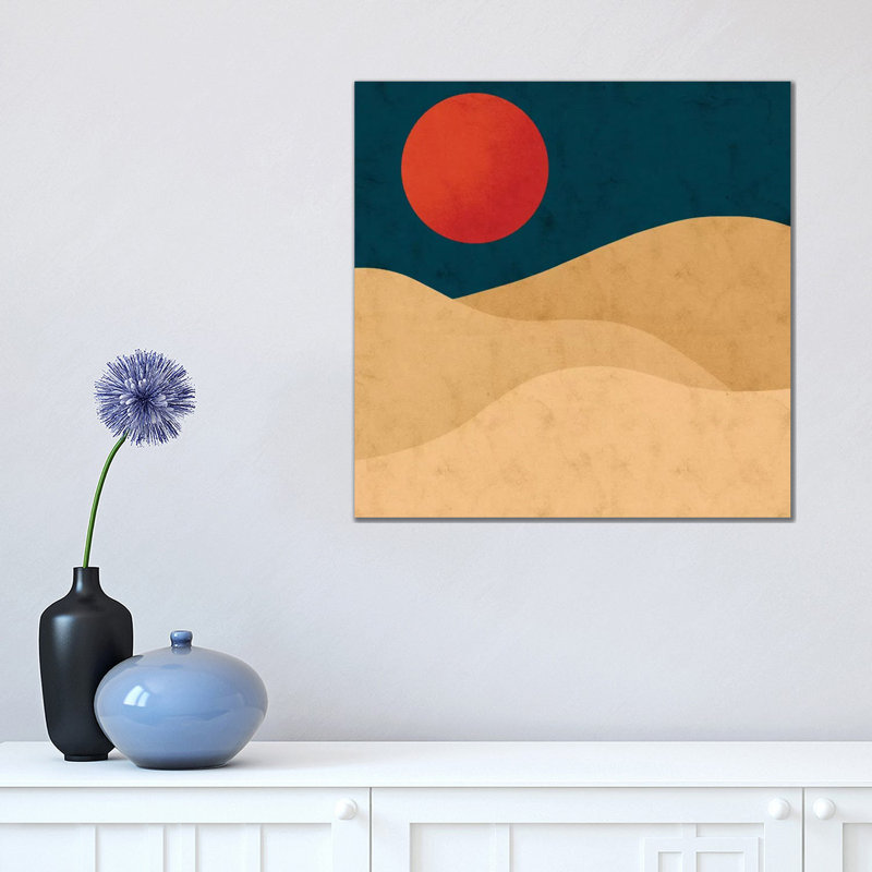 Sahara par Reyna Noriega - impression d'art graphique, H 18 po x l 18 po x 1,5 po, Toile tendue, Pas de tapis