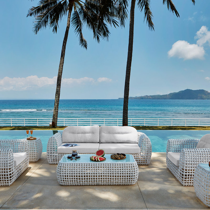 Dynasty Outdoor - Seat Patio Sofa, Kubu Mushroom, Canvas Canvas Sunbrella® Canvas