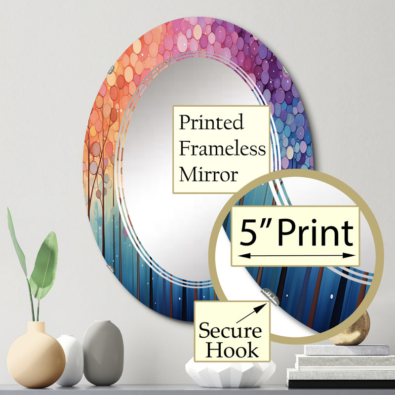 Berilo - Miroir mural moderne ovale, 30 po x 20 po