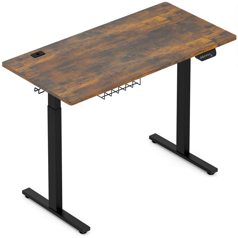 Bureau Marutani, Noir, L 55 po x P 27,99 po, Brun rustique