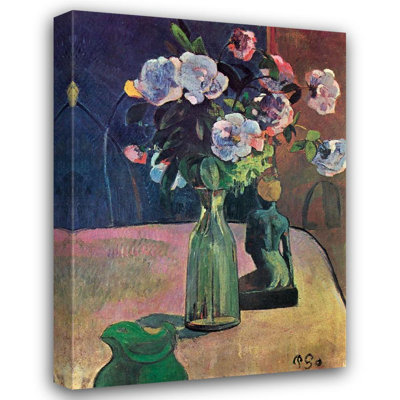 «Lark Manor ™ Gauguin, Paul», art sur toile tendue sous le titre: Roses et statuette