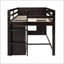 Lit mezzanine simple avec armoire et tablette