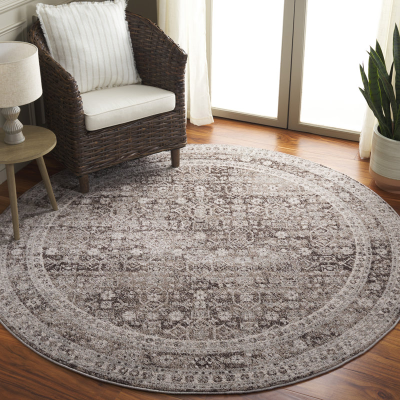 Koldo Vintage Tabriz Performance Oriental Rug, Round 6'7"