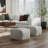 Hisaki 24"W Upholstered Boucle Square Pouf-1792773226