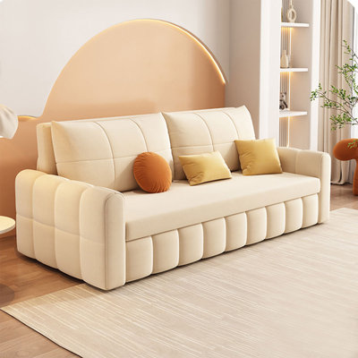 Beige Polyester Modular Sofabed cushion couch