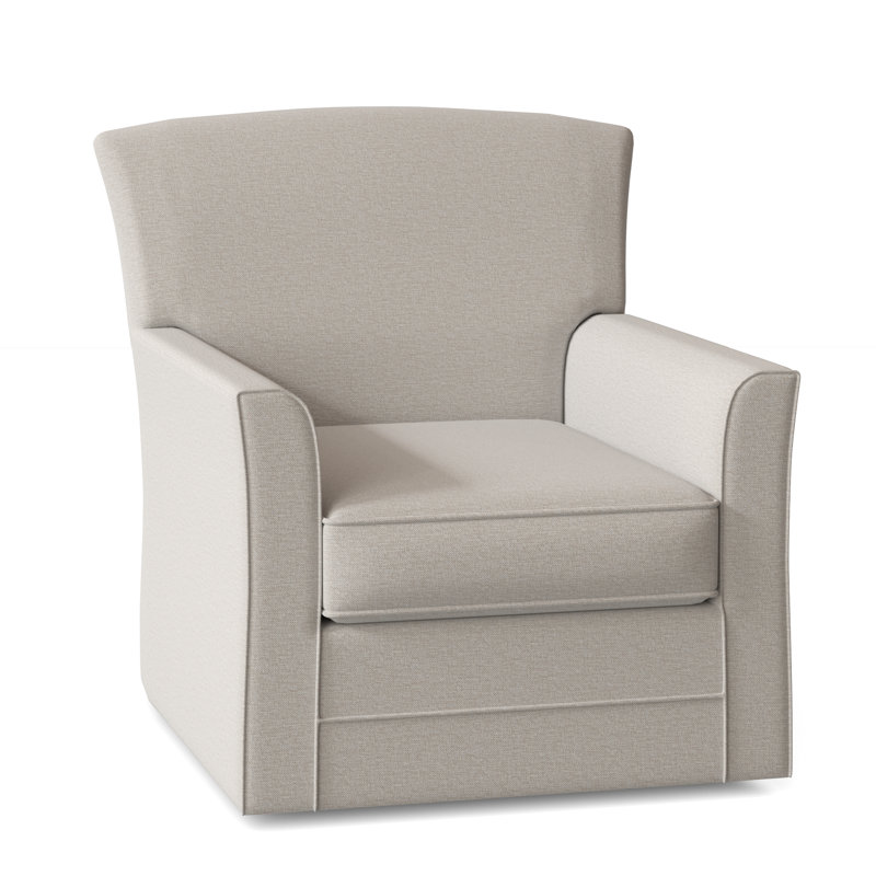 Buckley Swivel Armchair, White Performance Fabric; 0851-94