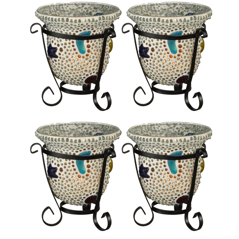 Votive de petite taille en verre à perles étoile