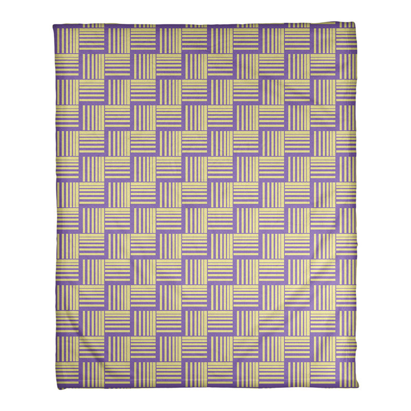 Couverture polaire à rayures classic basketweave, l 50 po x L 60 po, Mauve / Jaune