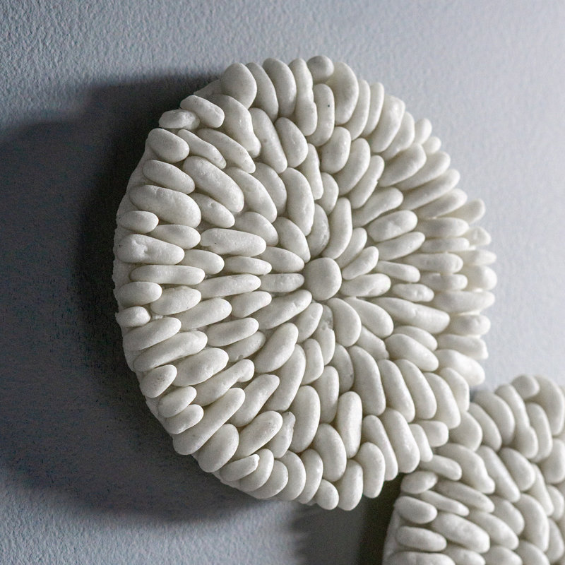 River Rock 6.75"d Wall Medallion, White