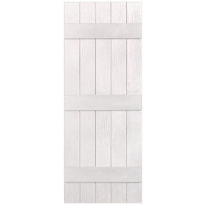 Three Batten, Five Board Closed Vinyl Shutters Pair