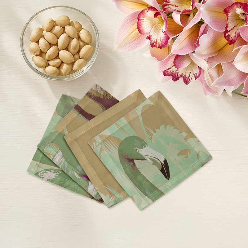 Palm Springs Cotton Sateen Cocktail Napkins, Belize