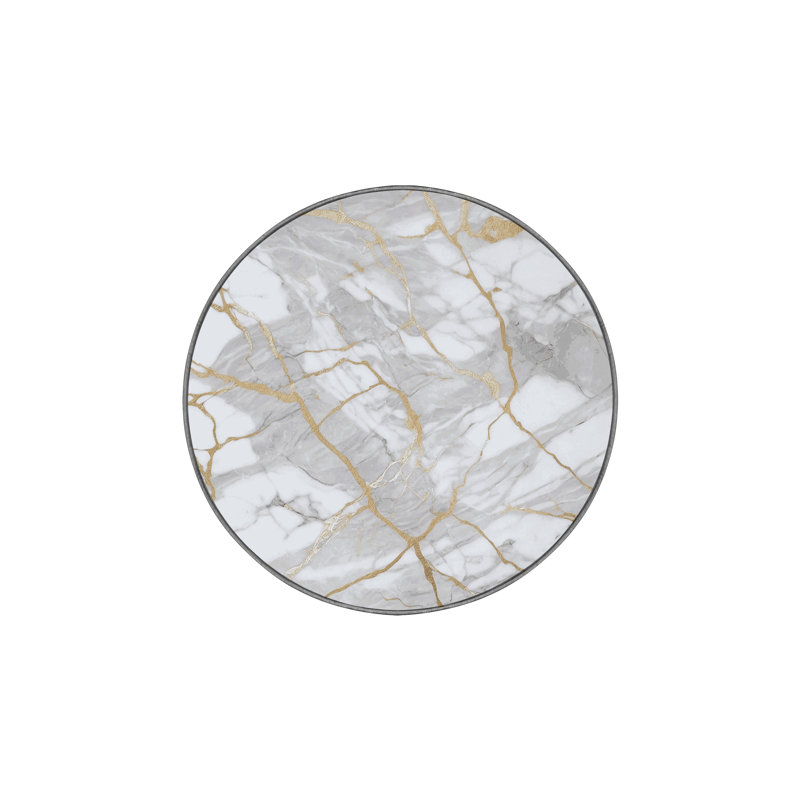 Tapis gris lavable à la machine, Rond 7 pi