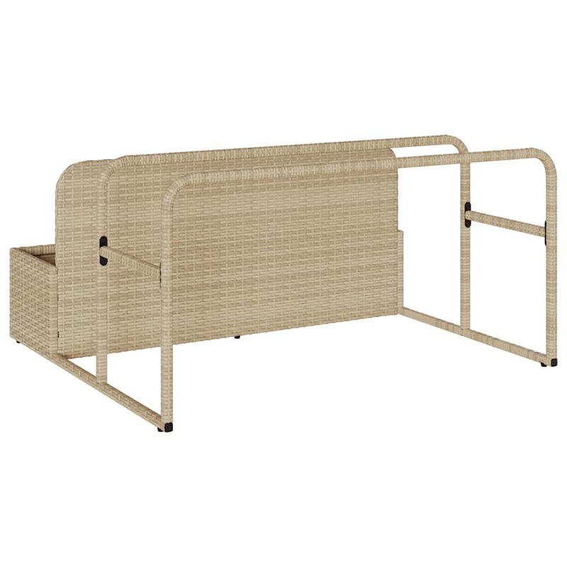 Rotin PE avec rangement Vidaxl, Beige