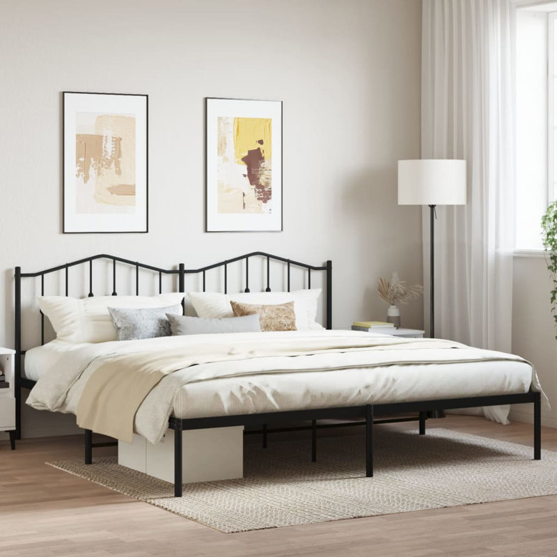 Affton Metal Bed, Small Double (4'), Black