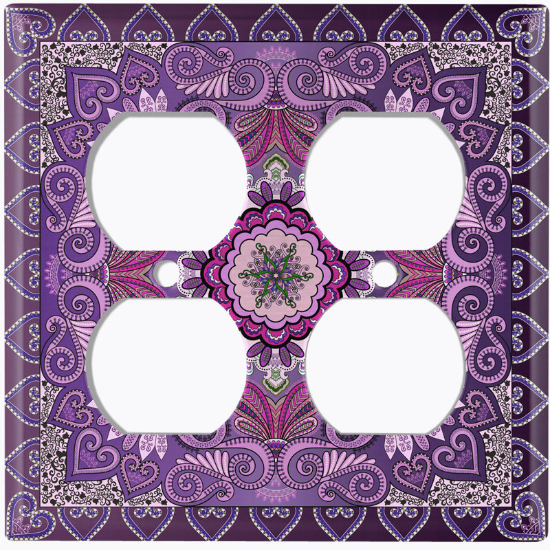 Plaque murale 2 lumières à motif cachemire bleu sarcelle et motif cachemire Paisley, Mauve