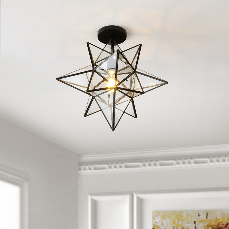 Chandesh Semi Flush Mount, Black