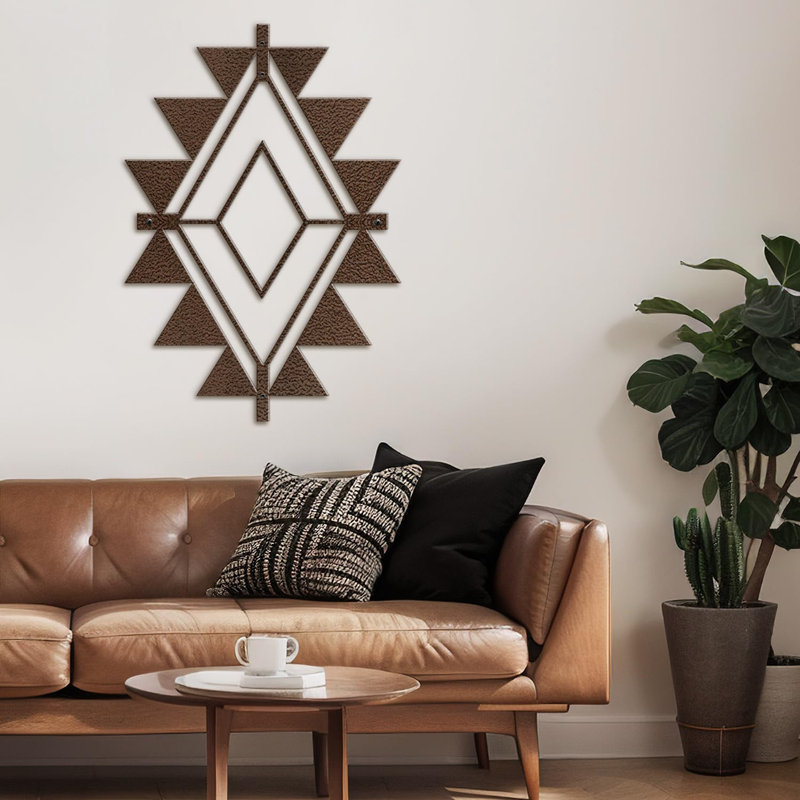 Décoration murale en métal, Bronze, H 36 po x l 18 po x P 0,05 po