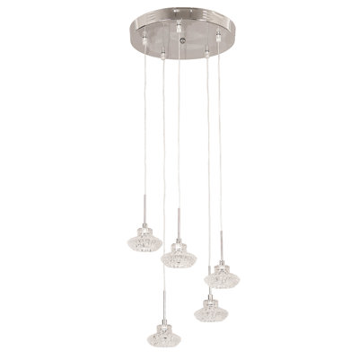 Luminaire suspendu scolaire 5 lumières cluster Pillager