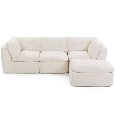 Compression Sectionals Chenille Modular Cloud Style Sofa For Home Living