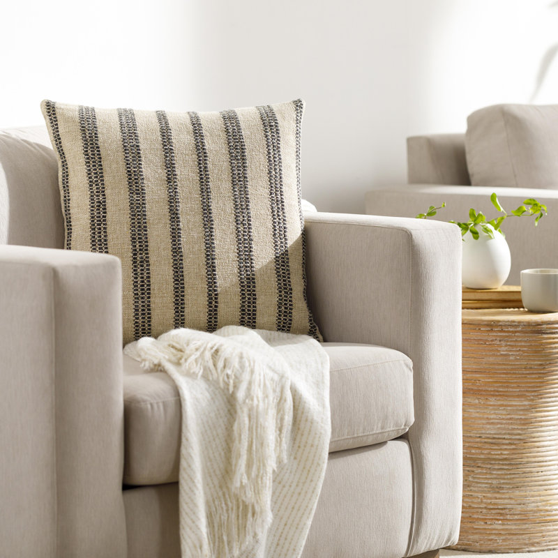 Ditto Striped Throw Pillow, 18" x 18", Down