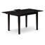 L'ensemble de table de salle à manger 3 pièces contient une table de salle à manger rectangulaire avec feuille papillon et 2 chaises Parson en similicuir haricot au four, noir-488442535-488442555-488338514